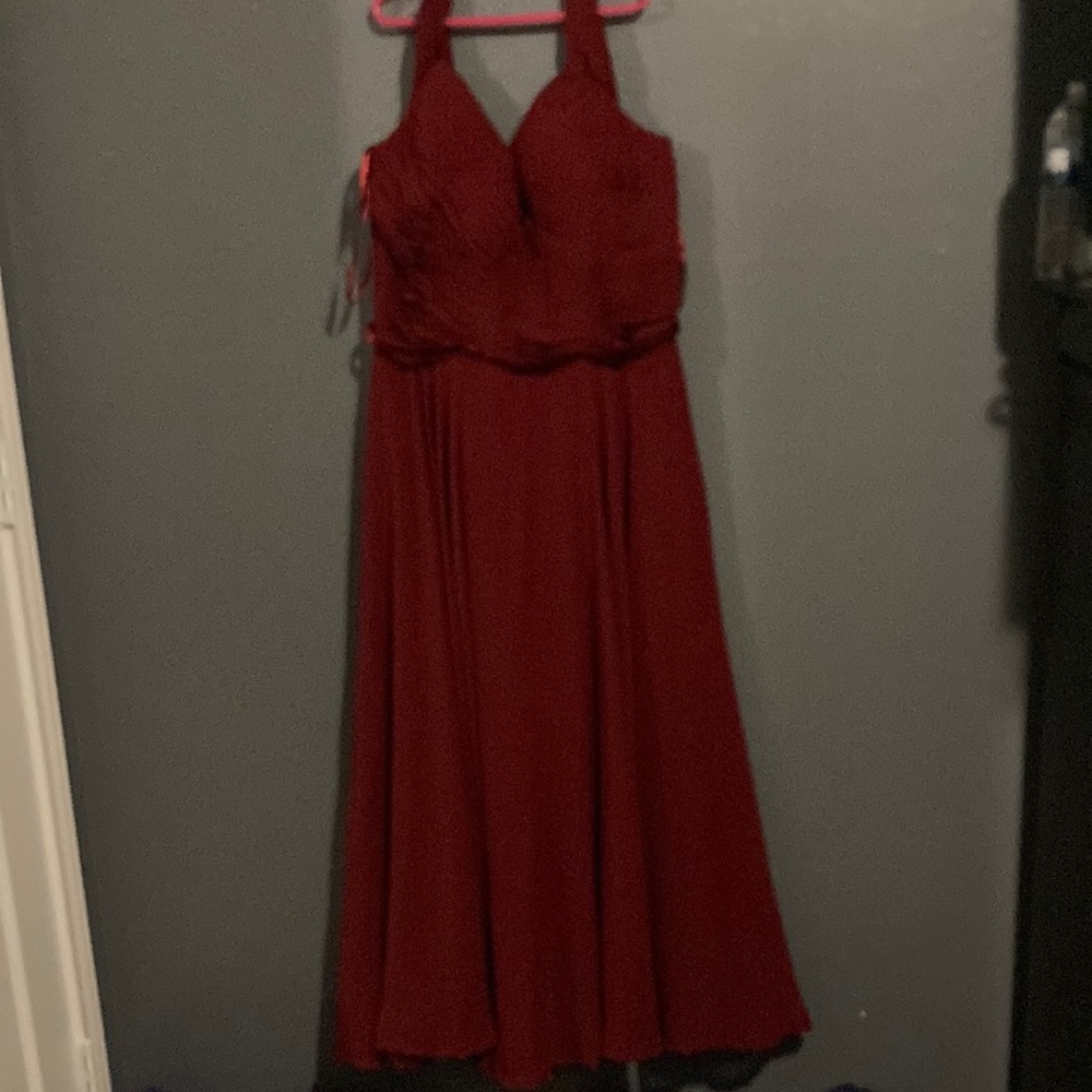 Off shoulder long red/maroon dress